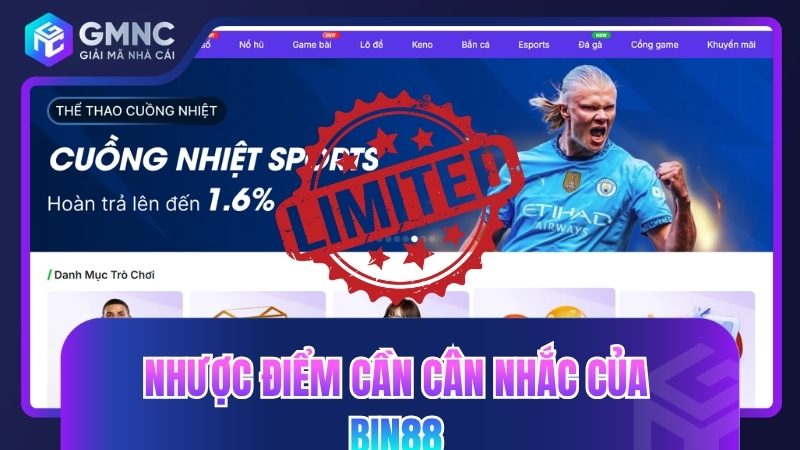 Nhược điểm cần cân nhắc của Bin88