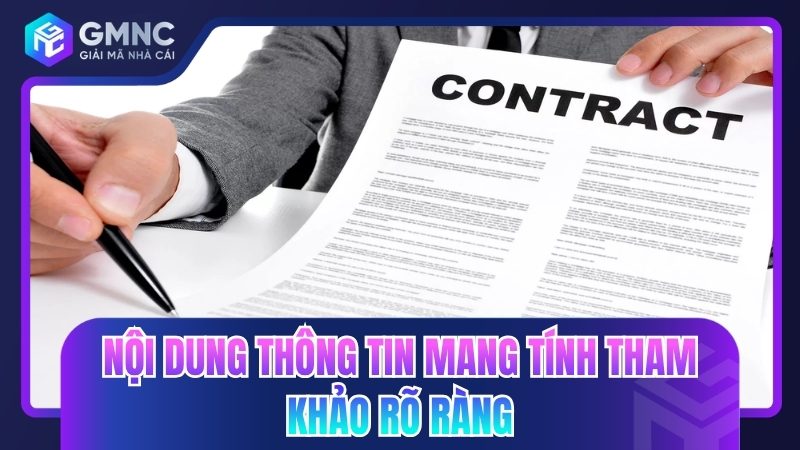 Nội dung thông tin mang tính tham khảo rõ ràng